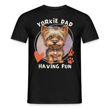 Yorkshire Terrier, Yorkie, Yorkie-Dad Saying - Men's T-Shirt - black - Front - AI Model Male 178 light (178cm)