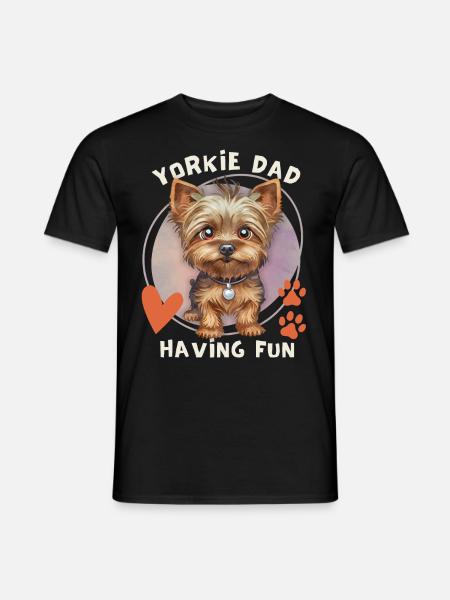 Yorkshire Terrier, Yorkie, Yorkie-Dad Spruch - Männer T-Shirt - Schwarz