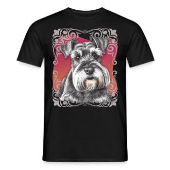 Schnauzer, Schnauzer-Dad, Schnauzer-Mom, Terrier - Männer T-Shirt - Schwarz - Vorne - AI Model Male 178 light (178cm)