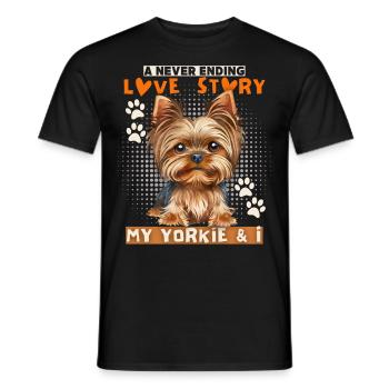 Yorkshire Terrier, Love-Yorkie, Yorkie Spruch - Männer T-Shirt - Schwarz - Vorne - AI Model Male 178 light (178cm)