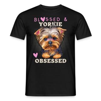 Yorkie-love, Yorkshire Terrier, Yorkie Saying - Men's T-Shirt - black - Front - AI Model Male 178 light (178cm)