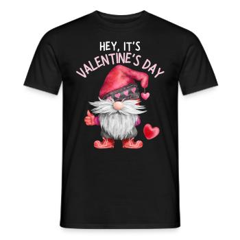 Saint-Valentin, Gnome, Amour-Amour Gnome Nain, Cœurs - T-shirt homme - noir - Devant - AI Model Male 178 light (178cm)