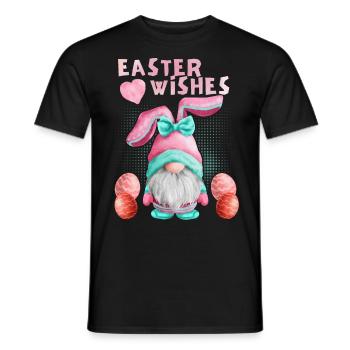 Pâques, nain gnome avec œuf de Pâques, drôle de gnome - T-shirt homme - noir - Devant - AI Model Male 178 light (178cm)