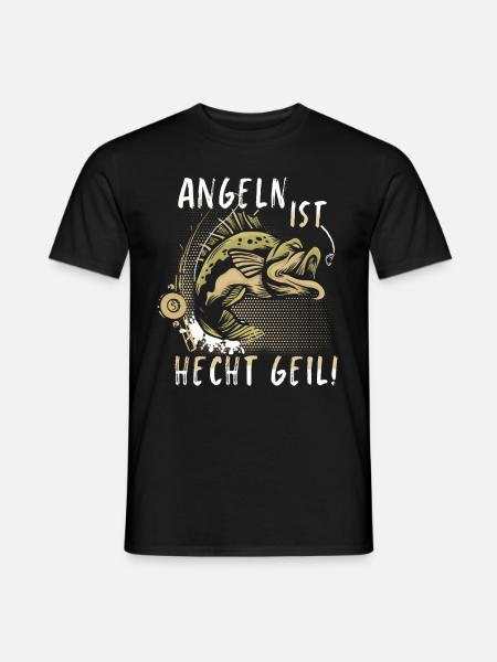 Angeln Geschenk Fischer Angler Petri Heil Rute - Männer T-Shirt - Schwarz