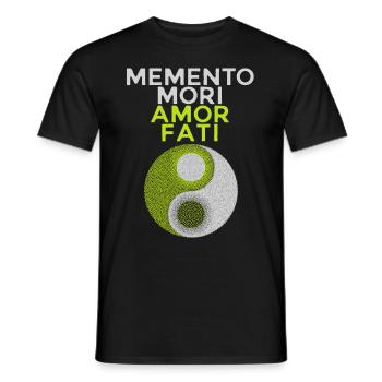 Dicton latin Memento-Mori, motivation - T-shirt homme - noir - Devant - AI Model Male 178 light (178cm)