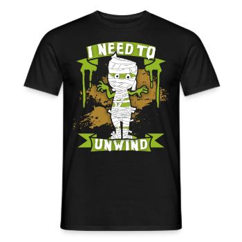 Comic mummy, cartoon mummy, funny saying - Men's T-Shirt - black - Front - AI Model Male 178 light (178cm)