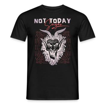 Devil-Devil, funny saying Not-Today-Satan - Men's T-Shirt - black - Front - AI Model Male 178 light (178cm)