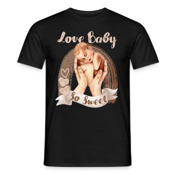 Baby Spruch, neu geboren, Mama-Baby Illustration - Männer T-Shirt - Schwarz - Vorne - AI Model Male 178 light (178cm)