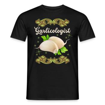 Knoblauch, lustiger Spuch, Garlicologist - Männer T-Shirt - Schwarz - Vorne - AI Model Male 178 light (178cm)