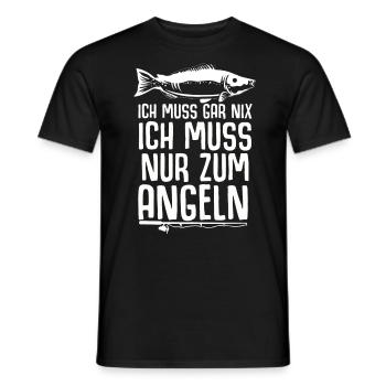 Angeln Tshirt Mann Fischer Rute Fischfang Fishing - Männer T-Shirt - Schwarz - Vorne - AI Model Male 178 light (178cm)