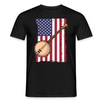 Banjo - Männer T-Shirt - Schwarz - Vorne - AI Model Male 178 light (178cm)