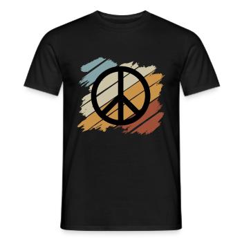Hippie Peace Groovy Flowerpower Boho Woodstock - T-shirt homme - noir - Devant - AI Model Male 178 light (178cm)