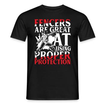Fencers Are Great At Using Proper Protection - Männer T-Shirt - Schwarz - Vorne - AI Model Male 178 light (178cm)