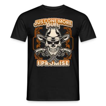 Lachender Totenkopf Cowboy, Skull-Cowboy, Spruch - Männer T-Shirt - Schwarz - Vorne - AI Model Male 178 light (178cm)