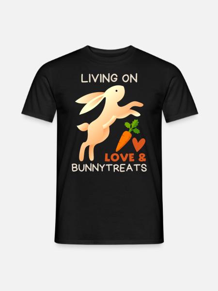 Rabbit, Saying Love-Love Valentine's Day - Men's T-Shirt - black
