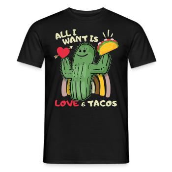 Tout ce que je veux, amour et tacos, tacos Mexique - T-shirt homme - noir - Devant - AI Model Male 178 light (178cm)