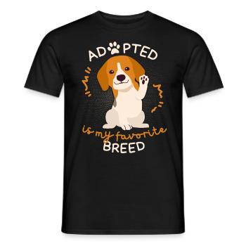 Adopted-Is-My-Favorite-Breed, Adolescent Dog - Men's T-Shirt - black - Front - AI Model Male 178 light (178cm)