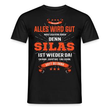 alles wird gut denn Silas Ist da T-Shirt - Männer T-Shirt - Schwarz - Vorne - AI Model Male 178 light (178cm)