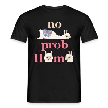 Lama-Llama, lustiger Spruch, no-probllama, pun - Männer T-Shirt - Schwarz - Vorne - AI Model Male 178 light (178cm)