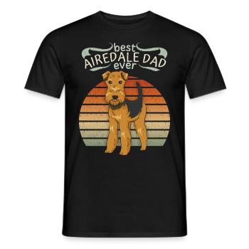 Airedale-Terrier Airedale-Dad lustiger Spruch Hund - Männer T-Shirt - Schwarz - Vorne - AI Model Male 178 light (178cm)