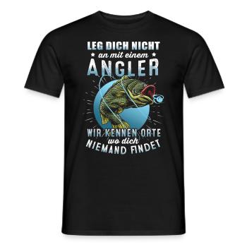 Angeln Tshirt Mann Fischer Rute Fischfang Fishing - Männer T-Shirt - Schwarz - Vorne - AI Model Male 178 light (178cm)