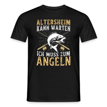Angeln Geschenk Fischer Angler Petri Heil Rute - Männer T-Shirt - Schwarz - Vorne - AI Model Male 178 light (178cm)