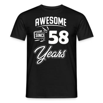 Fête du 58e anniversaire Ancienne année de construction - T-shirt homme - noir - Devant - AI Model Male 178 light (178cm)