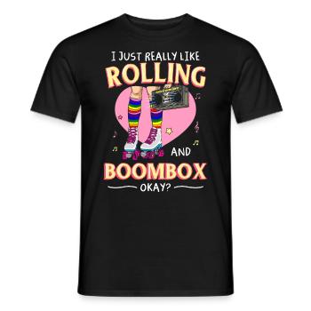 Inline Skate Cadeau Rollskates Roller 70s - T-shirt homme - noir - Devant - AI Model Male 178 light (178cm)