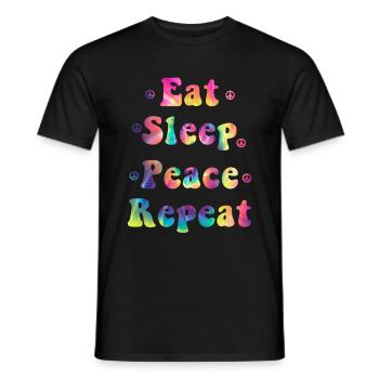 Hippie - T-shirt homme - noir - Devant - AI Model Male 178 light (178cm)