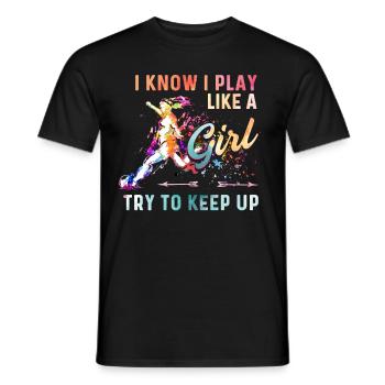 Fußball Tshirt Herren Damen Soccer Football - Männer T-Shirt - Schwarz - Vorne - AI Model Male 178 light (178cm)