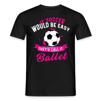 Fußball Tshirt Herren Damen Soccer Football - Männer T-Shirt - Schwarz - Vorne - AI Model Male 178 light (178cm)