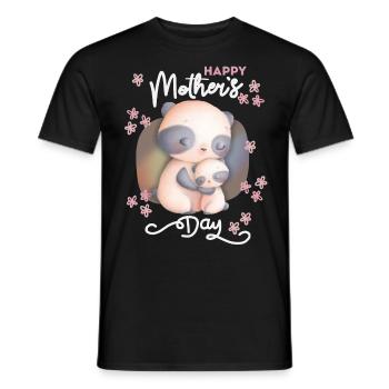 Muttertag Mama-Mami Mutter Mutti lustiger Pandabär - Männer T-Shirt - Schwarz - Vorne - AI Model Male 178 light (178cm)