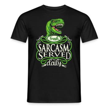 Dinosaurs, sarcasm, funny saying typography - Men's T-Shirt - black - Front - AI Model Male 178 light (178cm)