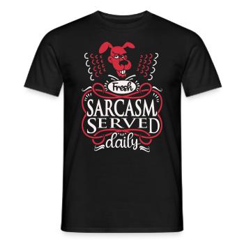 Dog, sarcasm, funny saying typography - Men's T-Shirt - black - Front - AI Model Male 178 light (178cm)