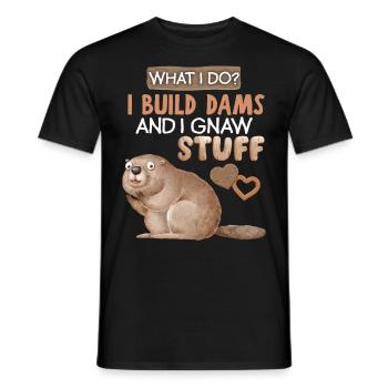 Lustiger-Biber, Biber-Spruch, Wortspiel, Pun - Männer T-Shirt - Schwarz - Vorne - AI Model Male 178 light (178cm)