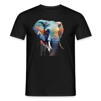 Wild und frei - Elefant - Männer T-Shirt - Schwarz - Vorne - AI Model Male 178 light (178cm)