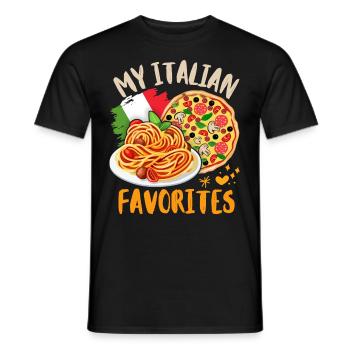 Pizza-Pasta, italienische Küche, leckeres Italien - Männer T-Shirt - Schwarz - Vorne - AI Model Male 178 light (178cm)