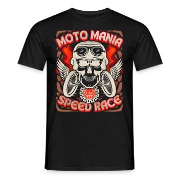 Skull Skull Angel Wings Motocycliste Dicton - T-shirt homme - noir - Devant - AI Model Male 178 light (178cm)