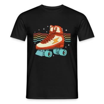 Inline Skate Cadeau Rollskates Roller 70s - T-shirt homme - noir - Devant - AI Model Male 178 light (178cm)