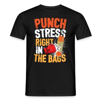 Punch Stress Right In The Bags - Männer T-Shirt - Schwarz - Vorne - AI Model Male 178 light (178cm)