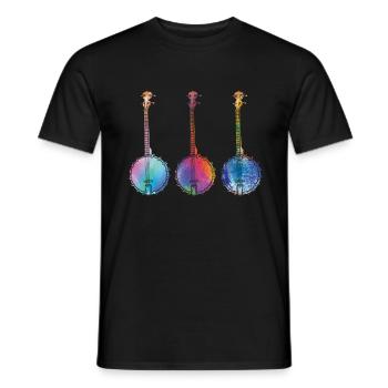 Chemises Banjo Pour Hommes Bluegrass Appalaches Folk - T-shirt homme - noir - Devant - AI Model Male 178 light (178cm)