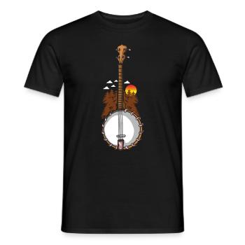 Chemises Banjo Pour Hommes Bluegrass Appalaches Folk - T-shirt homme - noir - Devant - AI Model Male 178 light (178cm)