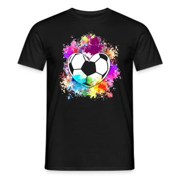 Fußball Tshirt Herren Damen Soccer Football - Männer T-Shirt - Schwarz - Vorne - AI Model Male 178 light (178cm)
