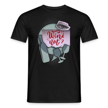 Funny saying for wine drinkers with wine bottle - Men's T-Shirt - black - Front - AI Model Male 178 light (178cm)