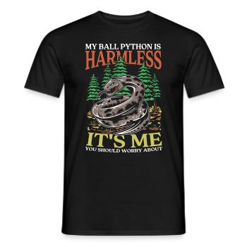 My Ball Python Is Harmless It's Me You Should - Männer T-Shirt - Schwarz - Vorne - AI Model Male 178 light (178cm)