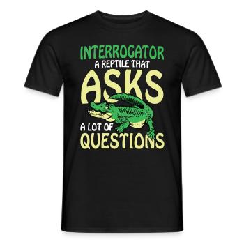 Interrogator A Reptile That Asks A Lot Of - Männer T-Shirt - Schwarz - Vorne - AI Model Male 178 light (178cm)