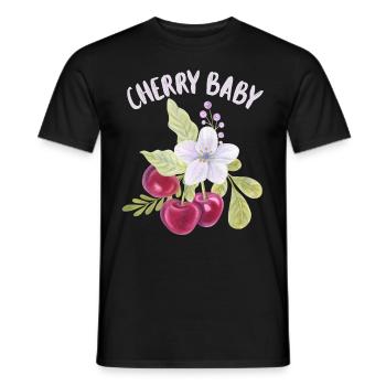 Cherry, Cherry-Fruit funny saying Cherry-Baby - Men's T-Shirt - black - Front - AI Model Male 178 light (178cm)