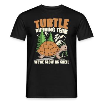 TURTLE RUNNING TEAM WE'RE SLOW AS SHELL - Männer T-Shirt - Schwarz - Vorne - AI Model Male 178 light (178cm)