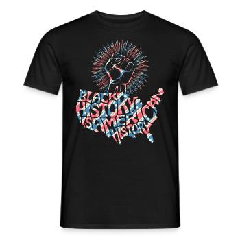 Slogan du drapeau du drapeau américain du Mois de l’histoire des Noirs - T-shirt homme - noir - Devant - AI Model Male 178 light (178cm)