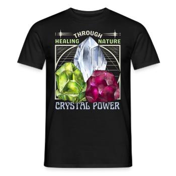 Healing Crystals, Esoteric, Crystal Power - Men's T-Shirt - black - Front - AI Model Male 178 light (178cm)